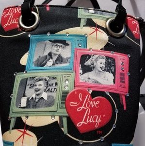 I Love Lucy crossbody purse with short handles